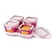 OXO Tot Glass Baby Blocks Food Storage Containers with Silicone Sleeves, Pink, 4 oz