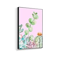 Framed Canvas Home Artwork Decoration Succulent Plant Canvas Wall Art for Living Room, Bedroom - 16x24 inches