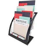 Deflecto693704 Magazine Holder, 3-Tier, 6-15/16-Inch x11-1/4-Inch x13-15/16-Inch , BK
