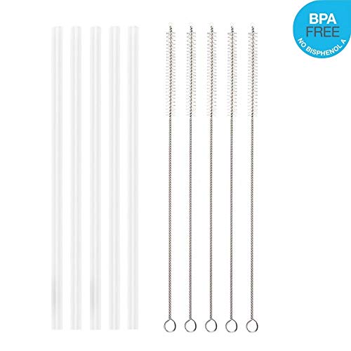 Bonison Straws Replacement for Hydro Flask Wide Mouth Bottle Straw Lid, Set of 5 Straws and 5 Pipe Cleaner Brushes, BPA-Free. (5 Pack Straws + Brushes) - Thumbnail 7