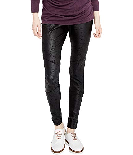 RACHEL Rachel Roy Women's Juliette Cracked-Coated Leggings Black Medium