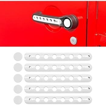 Side Door handle insert Grab Handle & Push Button Knobs Cover Trim For Jeep Wrangler JK JKU 2007-2018