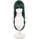 Topcosplay Women's Maomao Costume Wig Dark Green Long Single Pill Halloween Party Cosplay Wig