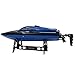 Blomiky H100 2.4GHz 4CH 20MPH High Speed Racing Blue RC Boat Remote Control Boat Extra 2 Battery TKKJ H100 Ship Blue