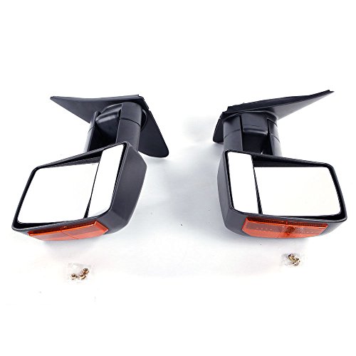 Manual Towing Mirrors LED Signal Power Heated Telescoping Towing Drive Passenger Side Mirrors Fit for 2007-2016 Toyota Tundra 4.6L 4.7L 5.7L