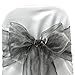 MDS Pack of 100 PCS Organza Chair Sashes Wider Dining Chair Bows Ribbon Tie Back for Wedding Party Birthday Bridal Shower Reception Event Banquet Home Chair Cover Decoration - Silver Gray