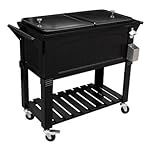 Permasteel PS-203F1-BLK Patio Cooler with Antique Finish, 80-Quart