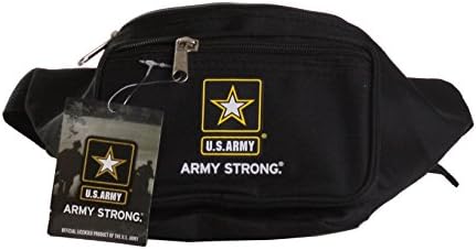 US Military Official Licensed Army, Air Force, Navy Marines Fanny Pack (US Army Black)