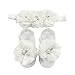 ALLYDREW Baby Girl Barefoot Flower Sandals & Headbands Set Chiffon Flower Baby Sandals - Princess (set of 4),One Size
