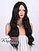 K’ryssma Dark Brown Synthetic Wigs for Women - Natural Looking Brown #2 Middle Part Wavy Long Hair Wig Heat Resistant (24inches)