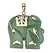 Genuine Green Jade 14k Yellow Gold Good Fortune Elephant Pendant