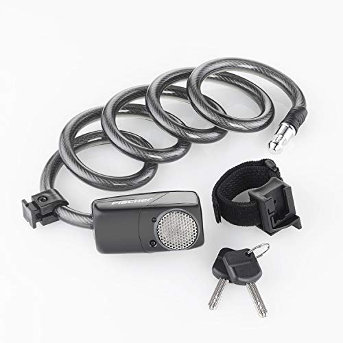 fischer Coil Cable Lock with Alarm, Black, One Size GADGETS 4 BIKES