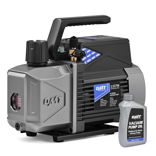 Orion Motor Tech Bomba de vacío A2L, 3.5 cfm 1/4 hp Bomba de vacío de una sola etapa a prueba de chispas para R1234yf R32 R134a R22 R410A con vacío 15 micrones Ultimate, Bomba de vacío Auto HVAC