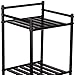 Amazon Basics 5-Tier Bathroom Shelving Unit with Basket, Black, 13.58