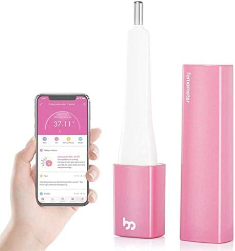 Smart Oral Basal Body Temperature BBT Thermometer for Ovulation Tracking BBT and Natural Family Planning(iOS & Android) in English Integrated Predictor App Ovulation Track Planning,Pink