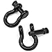 3/4 Shackle by Vault - 2 Pack - Black Powder Coat - Rugged 4.75 Ton (9,500 Lbs) Capacity - Heavy Duty D Ring for Vehicle Recovery, Towing, Stump Removal, & More - Accessory for Jeeps & Trucks