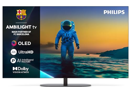 Ambilight 48OLED820 4K OLED Smart TV - Pantalla de 48 Pulgadas con P5 AI Picture, Google TV, Dolby Vision y Sonido Dolby Atmos - Funciona con Alexa y Asistente de Google