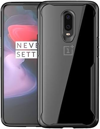 Oneplus 6T Case, Wellci Clear Love Series Ultra Hybrid Heavy Duty Transparent Clear Phone Case for Oneplus 6T (Black)