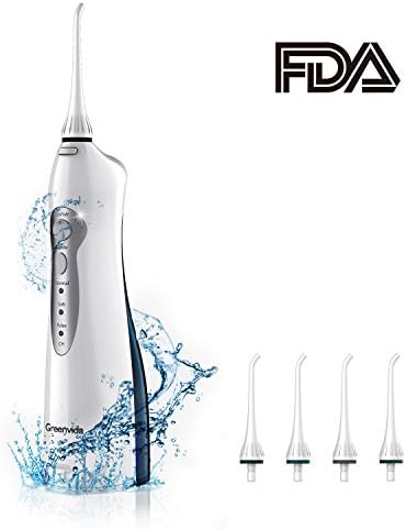 Water Flosser Cordless Portable Rechargeable With 3 Modes & 4 Jet Tips,Electric Oral Irrigator IPX7 Waterproof for Kids and People with Braces