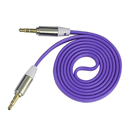 ABCÂ® 3.5mm Stereo Auxiliary Cable Male to Male Flat Audio Music Aux Cord (Purple)