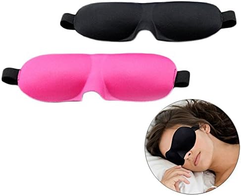 Sleep Mask for A Full Night's Sleep and Sleeping Contoured with Adjustable Strap Pack of 2(one Black and one Red) (black+red)