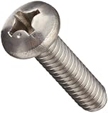 316 Stainless Steel Machine Screw, Plain Finish, Pan Head, Phillips Drive, 1