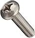 316 Stainless Steel Machine Screw, Plain Finish, Pan Head, Phillips Drive, 1/2