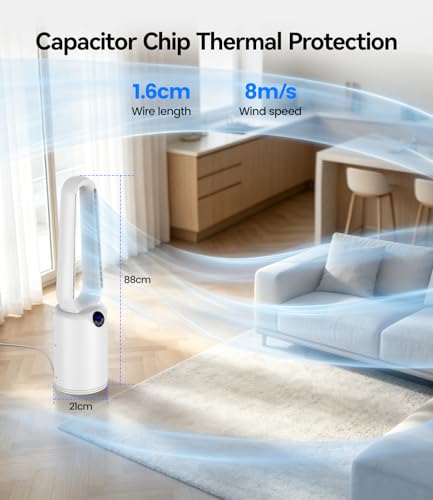 88cm 24 Speed Fan with Filter, 90° Oscillation, Timer 12h, Remote Control 5 m, Quiet - for Room, Office, Living Room