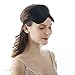 LISITER 2-in-1 Sleep Eye Mask with Ear Plugs and Travel Pouch, Adjustable Black Night Sleep Mask for Men Women, Soft Comfort Eye Shade Cover for Sleeping, Travel, Nap, Yoga Meditation