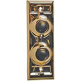 Lee Electric #BC203 Brass Wired Classic Two Gang Family Unlighted Push Button With Black Button For Bell