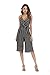 OUMAL Women Cute Striped Romper Backless V Neck Spaghetti Strap Boho Summer Jumpsuit with Belt (Small, Black-Long)