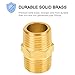 SUNGATOR 5-Pack 1/2 Inch Hex Nipples, 1/2'' NPT Male × Male Brass Pipe Fitting Adapters, 1/2'' Brass Hex Nipple Pipe Extension Fittings
