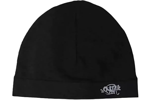 Syna World Skull Cap, Central CEE Beanie Running Hat, Black, Breathable, Windproof, Knitwear, Skully for All Seasons synaworl