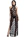Amoretu Womens Floral Lace Lingerie Long Cheongsam Side Split Gown Black