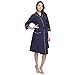 M&M Mymoon Womens Cotton Robe Soft Breathable Kimono Robes Knit Bathrobe Loungewear Short Sleepwear (Navy Blue, L)
