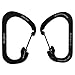 Nite Ize Slidelock Stainless Steel Locking Carabiner - Keychain Carabiner with Locking Gate - Carabiner Clip for Keys, Camping Accessories & More - Assorted Sizes, Black (3 Pack)