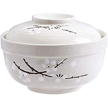 Whitenesser Ceramic Bowl with Lids, Asian Big Soup/Noodle Ceramic Bowls with Lid Serving for Soup Salad Pasta and Noodle