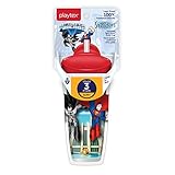 Playtex Baby Sipsters Spill-Proof DC Superfriends Superman Kids Straw Cup, Stage 3 (12+ Months), Pack of 1 Cup