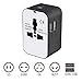 Outeam Travel Adapter，Worldwide All in One International Travel Adapter,Converters Wall AC Power Plug Adapter Charger with Dual USB Charging Ports for EU UK USA/AUS