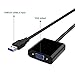 YVENEY USB 3.0 to VGA Adapter Multi-display Video Converter- PC Laptop Windows 7/8/8.1/10,Desktop, Laptop, PC, Monitor, Projector, HDTV, Chromebook, Raspberry Pi, and More (black)