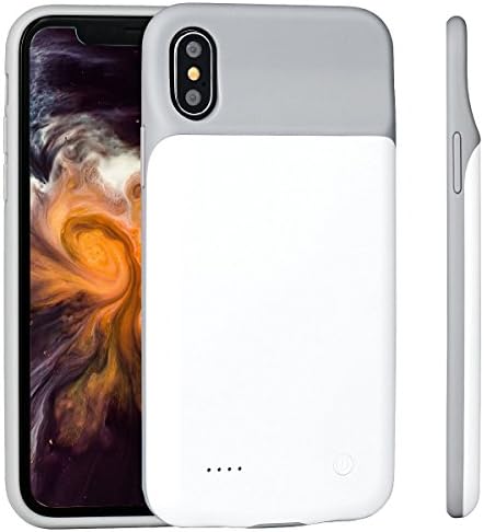 iPhone X Battery Case - 3200mAh Slim Portable Charger Rechargeable Extended Backup Battery Protective Charging Pack Power Bank Case for iPhone X / iPhone 10 (2017) [Support Lightning Headphones] White