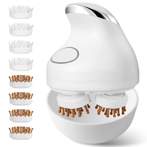 Photo 1 of Electric Head Massager Scalp Stress Relax,Hair Scalp Massager for Hair Growth,Cordless Portable Manual Scalp Massagers for Deep Clean Waterproof Scalp Massage,Gift for Husband Wife,Cat Massager(White)