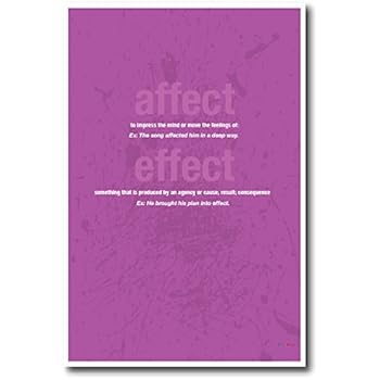 Amazon.com: Affect Vs Effect - NEW Classroom Reading and Writing Poster ...