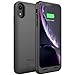Alpatronix iPhone XR Battery Case, 5000mAh Slim Portable Protective Extended Charger Cover with Qi Wireless Charging Compatible with iPhone XR (6.1 inch) BXXr - (Black)