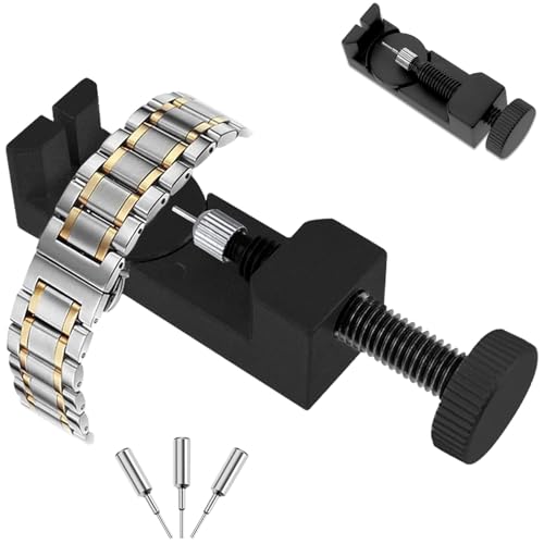 Ranjaner Unisex Watch Repair Tool Kit - Metal Watch Strap Link Remover, Adjustment & Replacement Tool for Watch Pins, Black Finish, Portable & Versatile