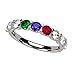 NANA U'r Family Ring 1 to 9 Simulated Birthstones in Sterling Silver or Solid 10k Gold