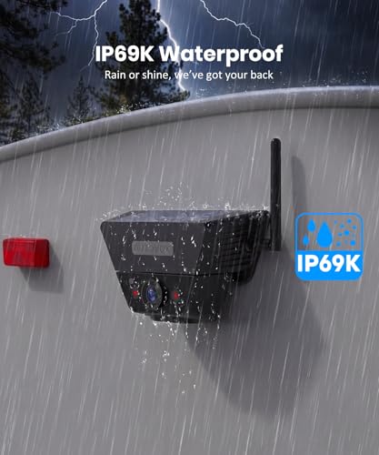 AUTO-VOX Wireless Backup Camera with Smart Detection, Solar Magnetic System: Easy 1-Min Install, 7.2" 1080P Monitor with Dual Split View, Long Range Stable Signal, IR Night Vision for Truck RV Trailer