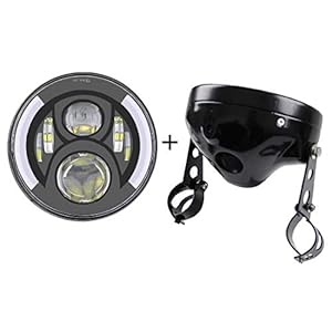 SKUNTUGUANG Ronde led-koplamp, knipperlichten met 7 inch lampbehuizing, emmer voor motorfiets, Harley Davidson