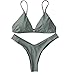 RIVERSONG Womens Sexy Thong Soft Padded Bikini Set Two Piece Swimsuits (Tag M(US 2-4), Army Green)