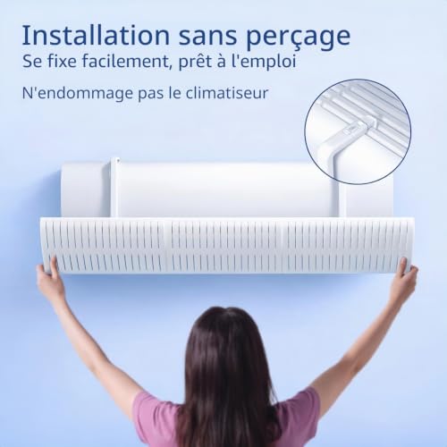 BANJEKT Wall Air Conditioning Deflector, Adjustable Air Conditioning Deflector, Direct Blow Proof Air Conditioner Deflector for Home/Office